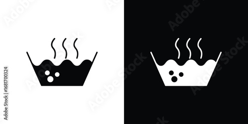 Hot Water icons, simple illustration graphic doodle black design