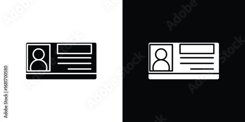 Identity card icons, simple illustration graphic doodle black design