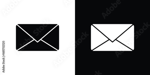 Mail icons, simple illustration graphic doodle black design