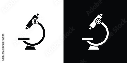 Microscope icons, simple illustration graphic doodle black design