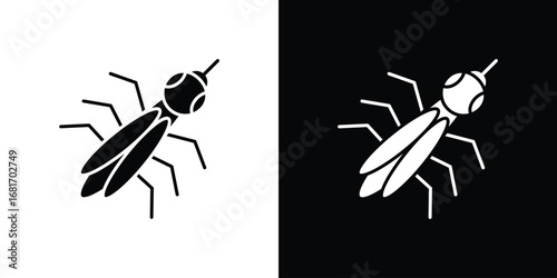 Mosquito icons, simple illustration graphic doodle black design