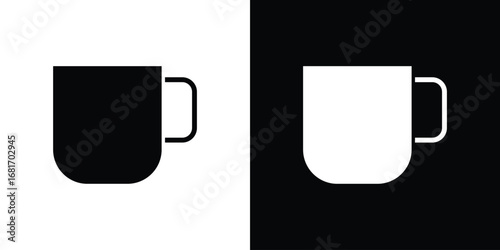 Mug icons, simple illustration graphic doodle black design
