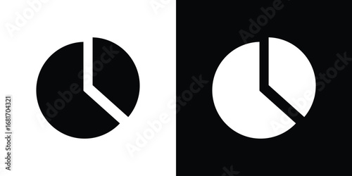 Pie chart icons, simple illustration graphic doodle black design