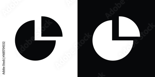 Pie chart icons, simple illustration graphic doodle black design