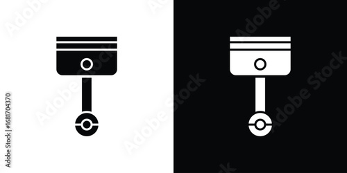 Piston icons, simple illustration graphic doodle black design