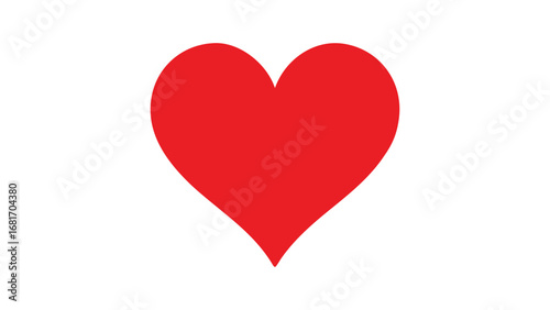 Red Heart Symbol – Love and Romance Icon Illustration

