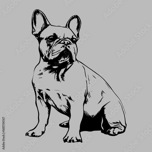 Animal Dog Greeting Icon Flat Art Symbol, Wild Lover Best Friend Gift Bulldog Design Set Vector Design