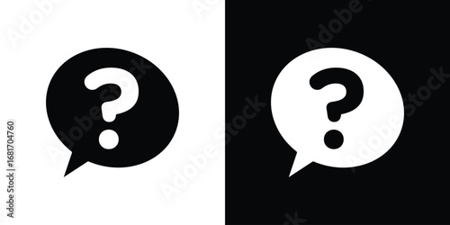 Question icons, simple illustration graphic doodle black design