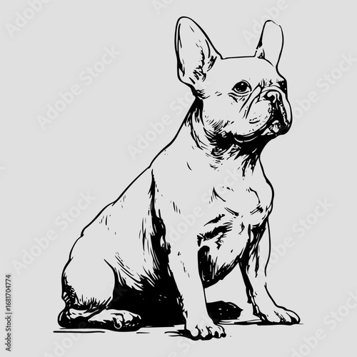 Animal Dog Greeting Icon Flat Art Symbol, Wild Lover Best Friend Gift Bulldog Design Set Vector Design