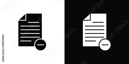 Remove document icons, simple illustration graphic doodle black design