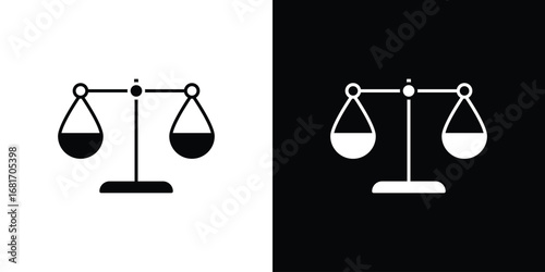 Scale icons, simple illustration graphic doodle black design