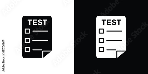 Test icons, simple illustration graphic doodle black design