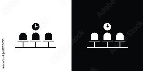 Waiting Room icons, simple illustration graphic doodle black design