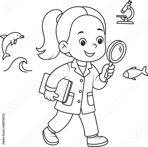 Kids Dream job. Oceanologist kid