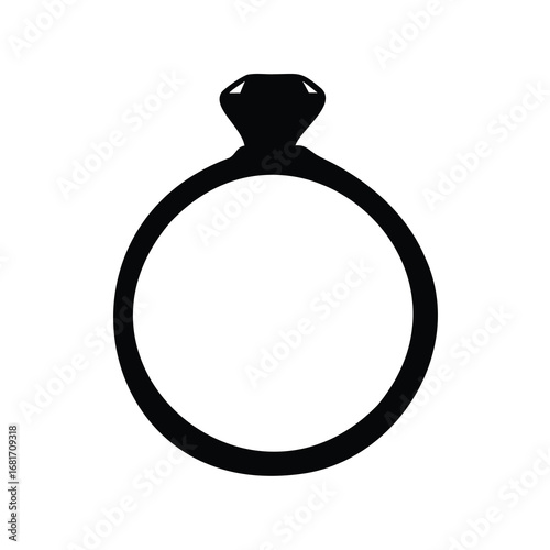 Elegant black and white ring with prominent diamond set, for proposal