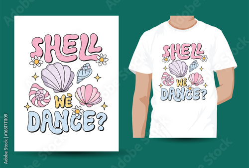 Trendy Graphic T-Shirt Design Illustration