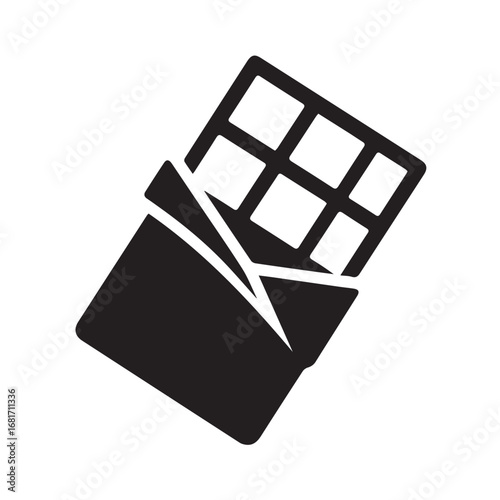 Chocolate silhouette black and white vector icon