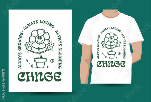 Trendy Graphic T-Shirt Design Illustration