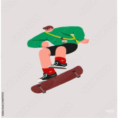 skateboard on white background