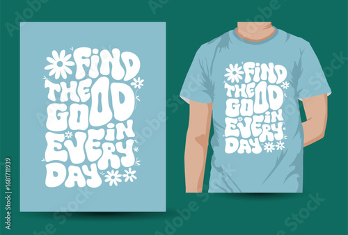 Trendy Graphic T-Shirt Design Illustration