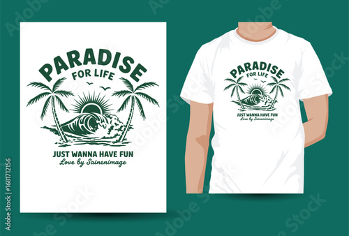 Trendy Graphic T-Shirt Design Illustration