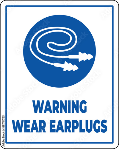 Safety Sign Indicating the Need for Earplugs in Noisy Environments
