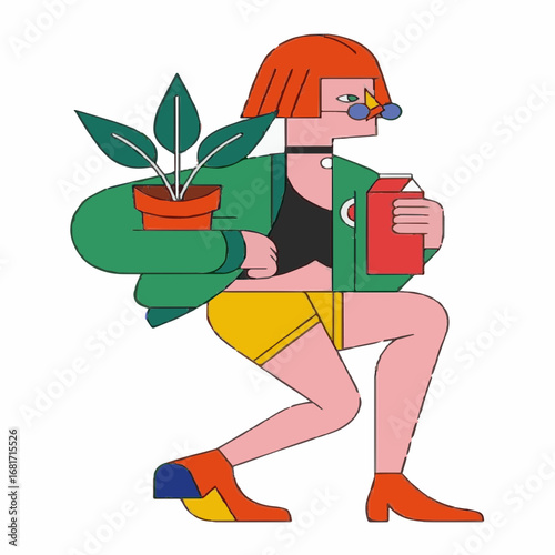 girl in a green dress