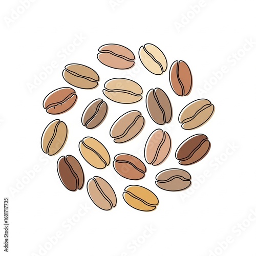coffee beans on white background
