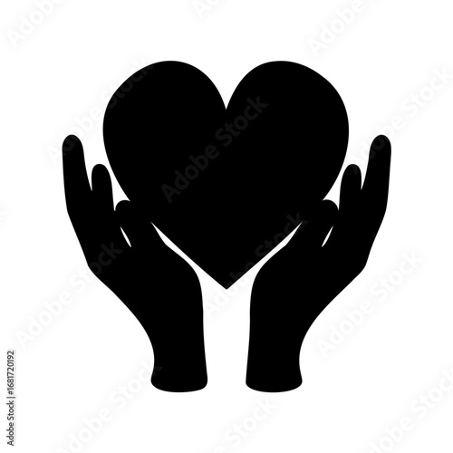 Two hands are holding a heart that symbolizes love and care