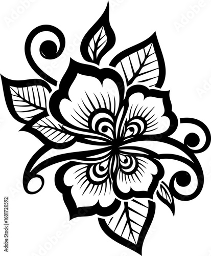 Floral Elegance: An intricately designed floral illustration with a sense of harmony and beauty. Perfect for adding a touch of nature-inspired flair to your creative projects.
