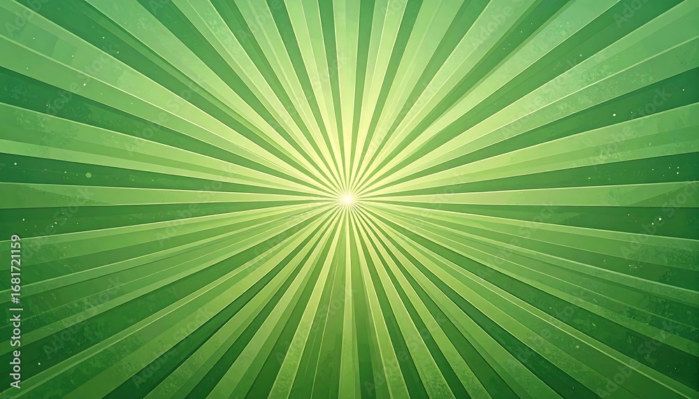 Obraz premium Radiant green rays radiate outward from a central point, creating a dynamic and vibrant design.