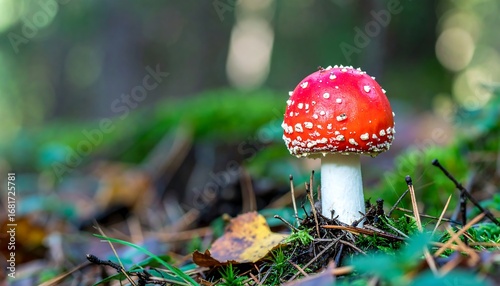 Red mushroom in forest floor (3)