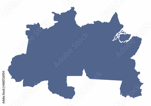 Brazil North Region silhouette map