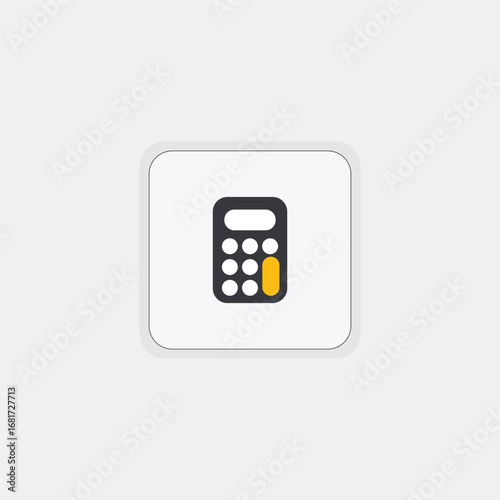 Calculator icon vector on white background. Savings, finances sign. Economy calculate. Four operations, multiplication, addition, subtraction, dividing, division. For UI, UX, website, mobile app. stoc