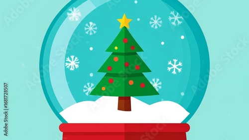 Christmas snow globe illustration