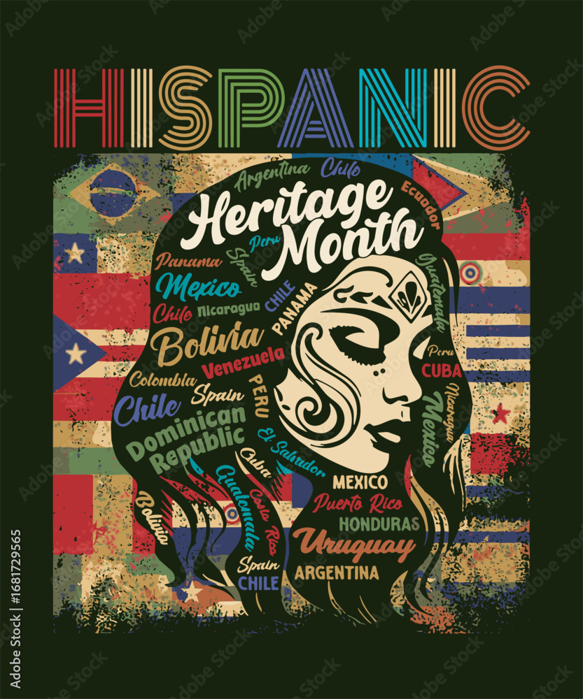 Obraz premium National Hispanic Heritage Month Bold