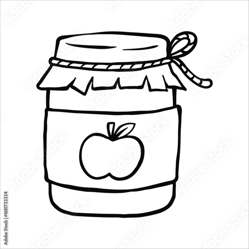 Thanksgiving apple cider Hand Drawn Cartoon Lineart Style