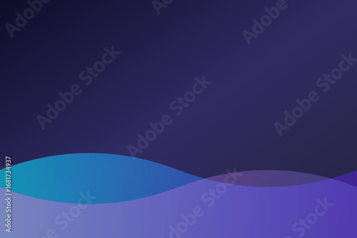 Abstract background with smooth wave-like patterns in shades of blue and purple. The waves