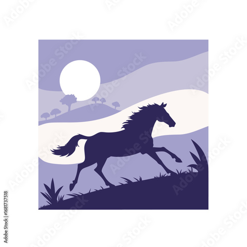 silhouette of a galloping horse
