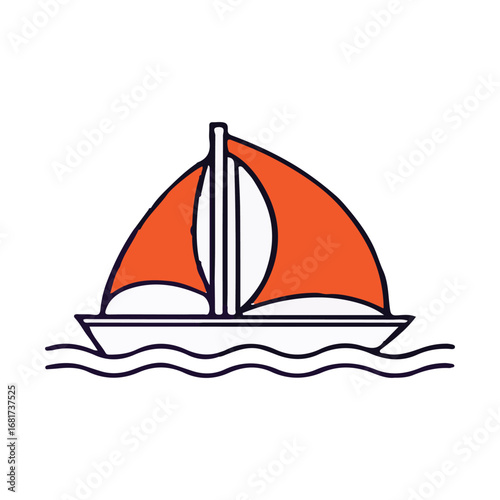 Nautical vessels sailing the ocean under a summer sky