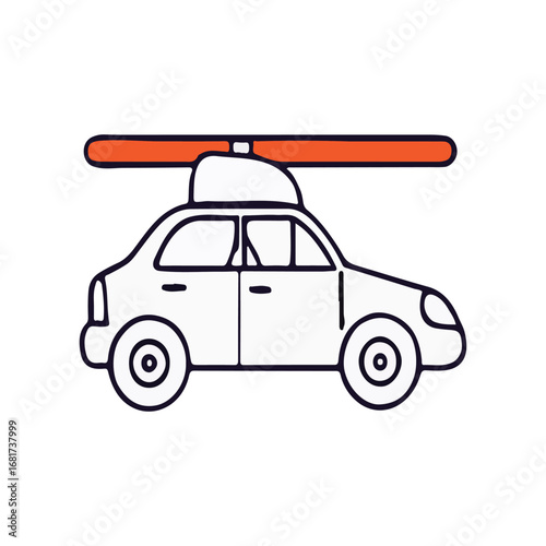 Vector illustration of a taxi and a police car icons for transportation design