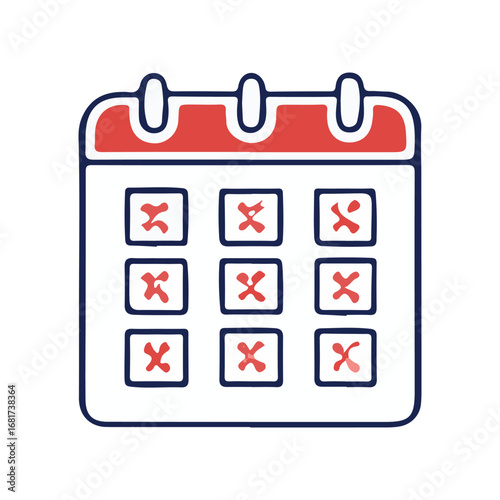 Vector icon of a calendar page with a highlighted date, a symbol for an important business appointment or holiday event