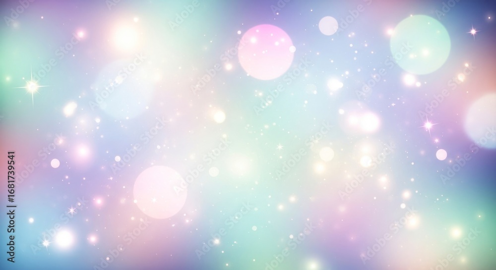 Obraz premium A pastel, dreamy background displays soft, blurred circles and shimmering light effects.
