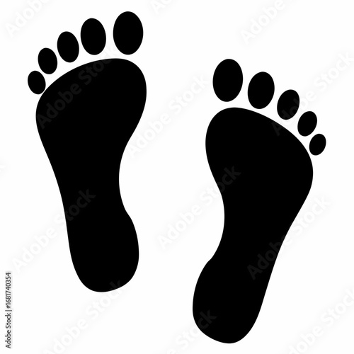Best foot prints on white background