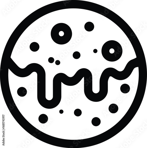 Delicious cookie with chocolate drizzle vector art dessert bakery sweet treat icon