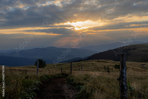 Sunset Over the Mountains, warmth is coming