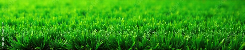 Fototapeta premium Perfectly Manicured Lush Green Sod Rolls Ready for Installation ? Ideal for Landscaping, Gardening, and Home Improvement Projects. Vibrant, healthy, rich texture, fresh.