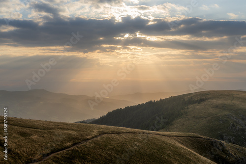 Sunset Over Mountains, The Sky Opens Up