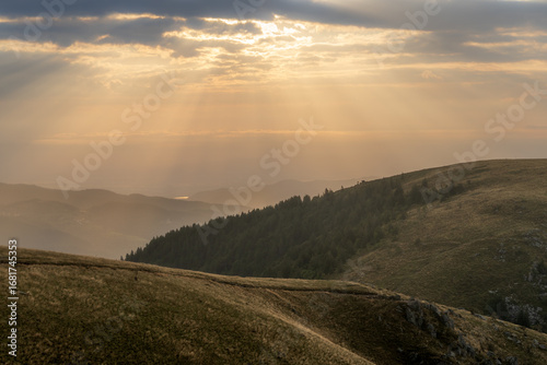 Sunlit Mountain Vista, Heavenly Sight