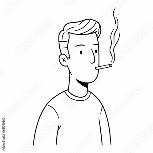 Man Smoking vector